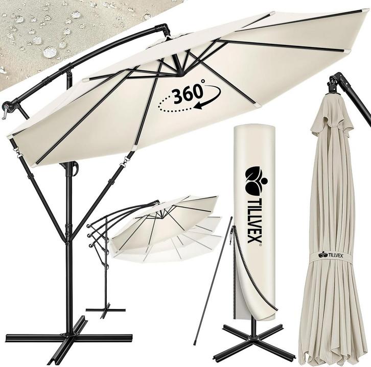 Zweefparasol - Tuinparasol - Parasol 300 cm - Met voet - Met, Jardin & Terrasse, Parasols, Envoi