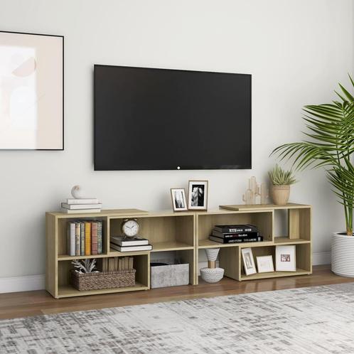 vidaXL Tv-meubel 149x30x52 cm bewerkt hout sonoma, Maison & Meubles, Armoires | Mobilier de télévision, Envoi