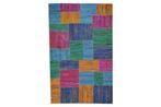 Hoogwaardig handgeweven Indiase kilim patchwork vloerkleed,