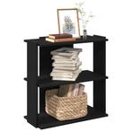 vidaXL Boekenkast 3-laags 60x30x80 cm bewerkt hout zwart, Huis en Inrichting, Kasten | Boekenkasten, Verzenden, Nieuw