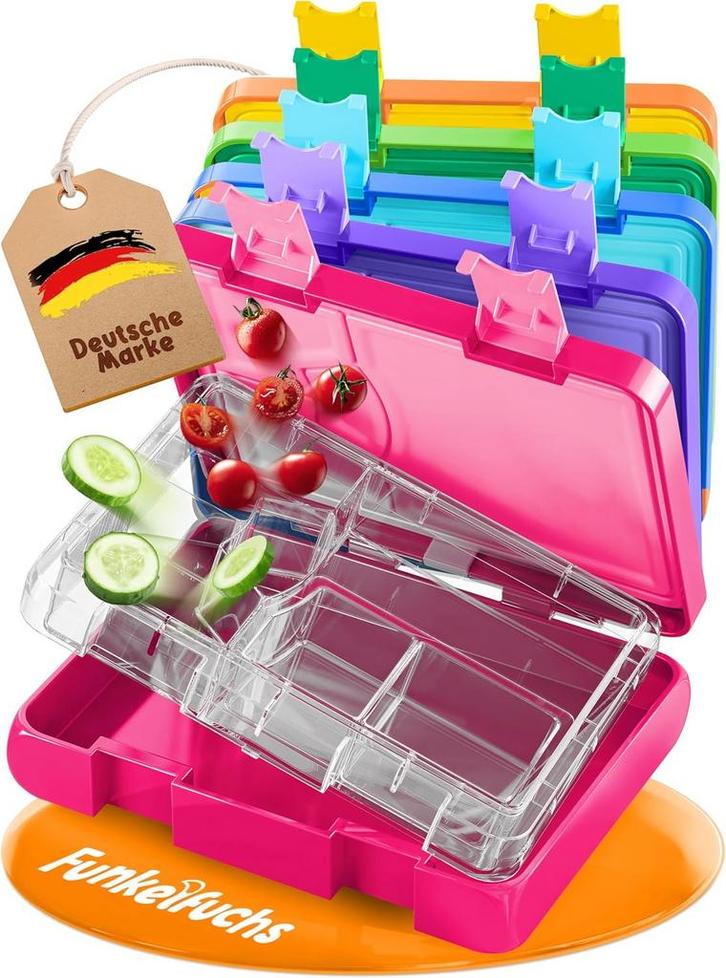 2dekans | Funkelfuchs® Kinderen Lunchbox met Vakverdeling -, Maison & Meubles, Cuisine| Tupperware, Enlèvement ou Envoi