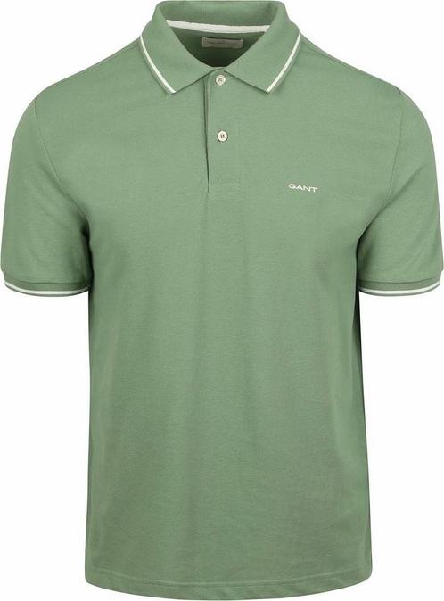 Gant Tipping Piqué Poloshirt Groen maat Maat 52/54 (L) Heren, Kleding | Heren, Polo's, Groen, Nieuw, Maat 52/54 (L), Verzenden