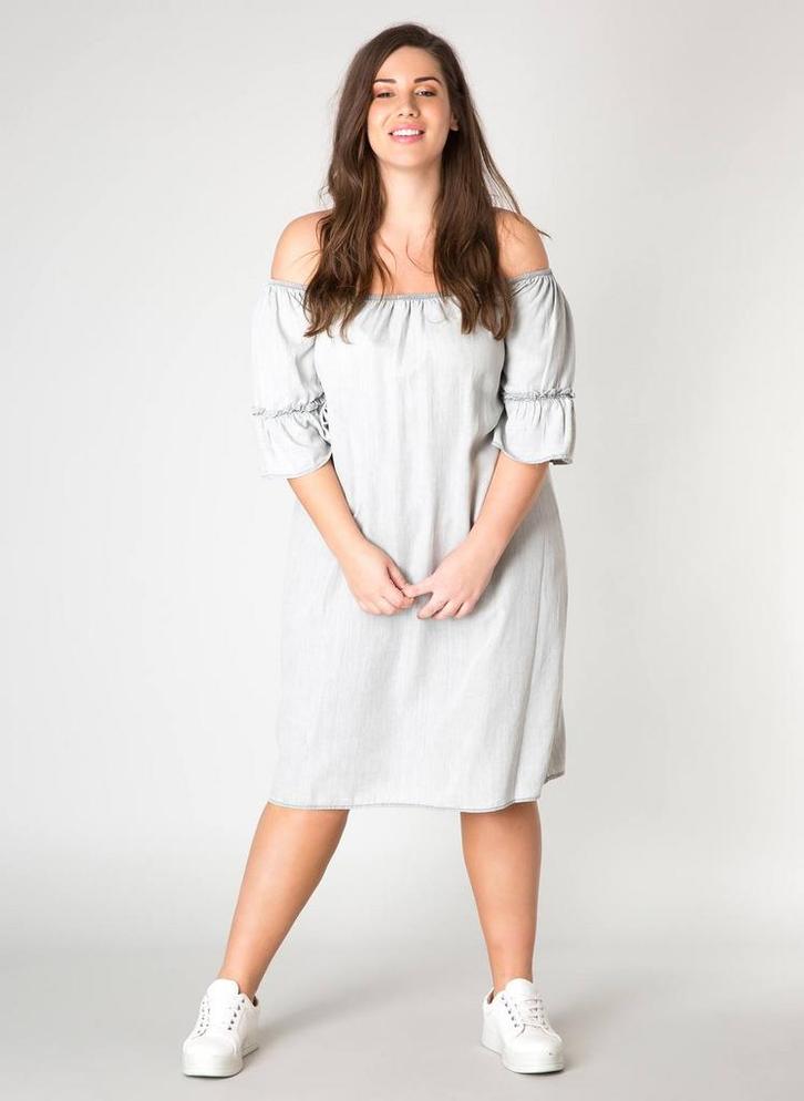 Jurk Yesta Jonita off shoulder2Maat 46/48 (XL) of groter, Kleding | Dames, Jurken, Overige kleuren, Nieuw, Maat 46/48 (XL) of groter