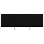vidaXL Windscherm 3-panelen 400x120 cm stof zwart, Nieuw, Verzenden