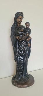 Beeld, Moeder Maria met Kind - NO RESERVE - 61 cm - Brons, Antiek en Kunst