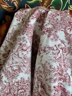 Tissu double largeur toile de jouy rouge pour décoration et