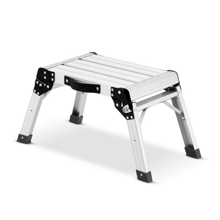 Keukentrapje - opvouwbaar - 47x30x34 cm - aluminium - zwart, Doe-het-zelf en Bouw, Ladders en Trappen, Nieuw, Ophalen of Verzenden