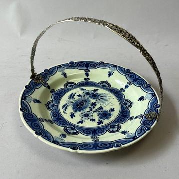 Plateau - Ancien saladier Delft à motifs bleus avec anse en
