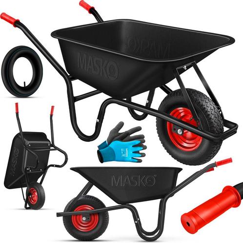 MASKO® Kruiwagen 100L met Luchtbanden max. 250kg laadvermoge, Doe-het-zelf en Bouw, Gereedschap | Overige machines, Verzenden
