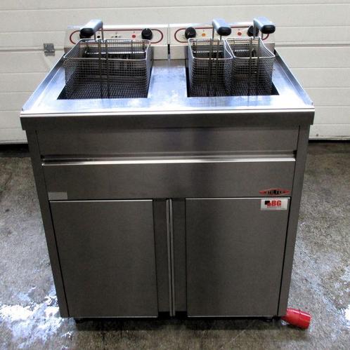 Stilfer Dubbele Friteuse 20L+20L, CE20D, B80 x D67 x H98cm, Elektronische apparatuur, Frituurpannen