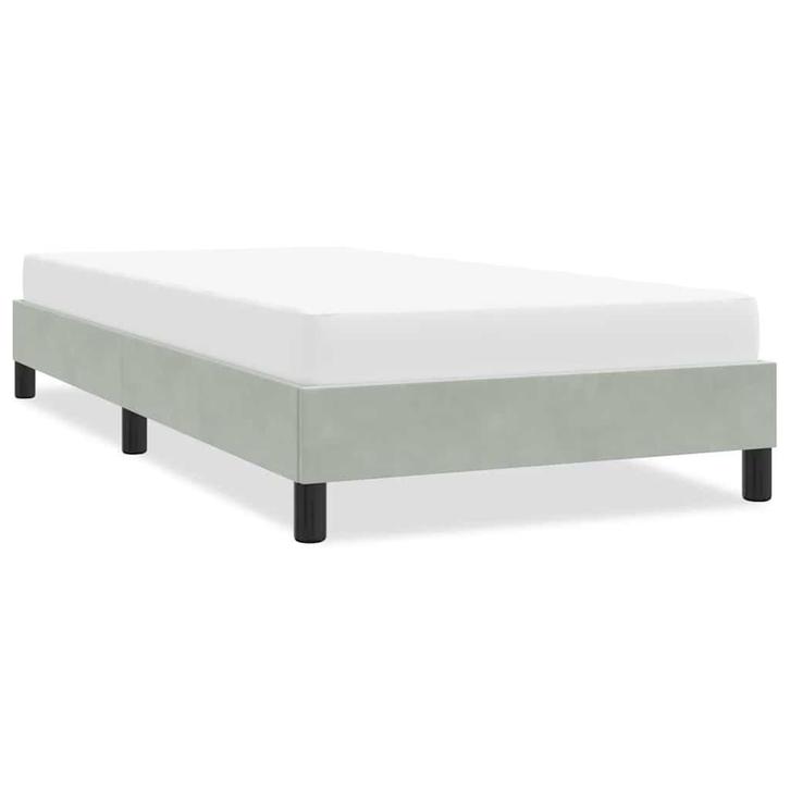vidaXL Bedframe zonder matras 90x210 cm fluweel lichtgrijs, Huis en Inrichting, Slaapkamer | Bedden, Nieuw, Verzenden