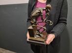 Beeld, Large Bronze Skeleton Thinker - 25 cm - Brons, Marmer, Antiek en Kunst