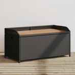 vidaXL Opbergbankje 100x50x52 cm poly rattan en acaciahout, Verzenden, Nieuw