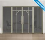 Dubbele stalen taatsdeur met glaspanelen Kiezelgrijs 5 Vlaks, Doe-het-zelf en Bouw, Nieuw, Metaal, Overige typen