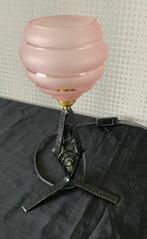 lampe art deco - globe en opaline vieux rose - Tafellamp -, Antiquités & Art, Curiosités & Brocante