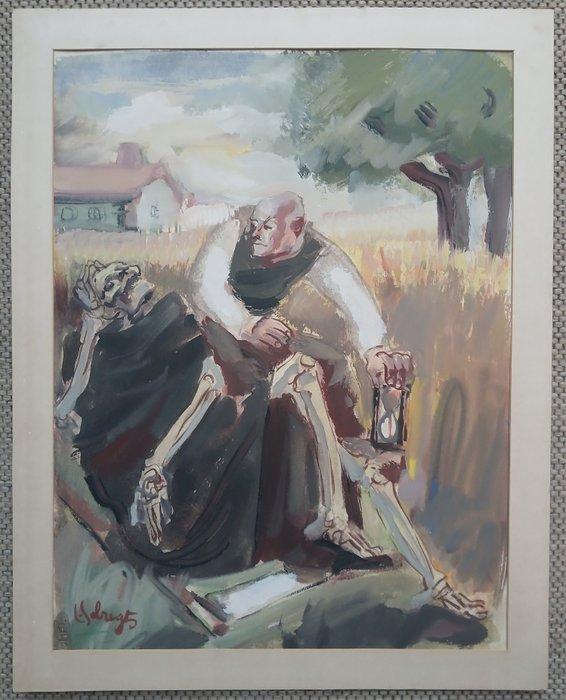 Lode Sebregts (1906-2002) - De boer die sterft, Antiek en Kunst, Kunst | Schilderijen | Klassiek