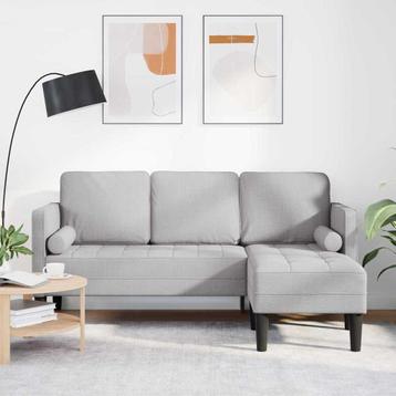 vidaXL 3-Zits L-vormige Sofa in Cloud Grijs - 160 cm - Stof, Verzenden