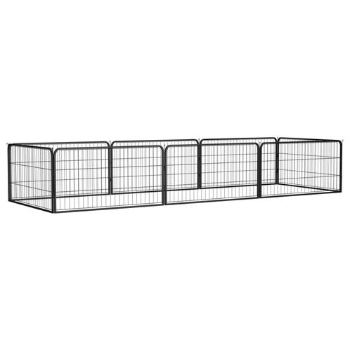 vidaXL Hondenkennel 8 panelen 100x50 cm gepoedercoat staal, Dieren en Toebehoren, Hondenbenches, Nieuw, Verzenden