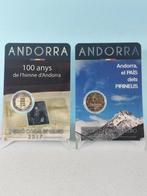 Andorra. 2 Euro 2017 Himne Andorra + Pirineus (2 monete), Postzegels en Munten
