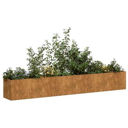 vidaXL Plantenbak roestig 280x40x40 cm weervast staal, Tuin en Terras, Bloempotten, Nieuw, Verzenden