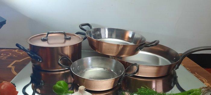 Pan (5) - Koper, BINNENKANT VERTINNEN, Antiek en Kunst, Antiek | Keukengerei