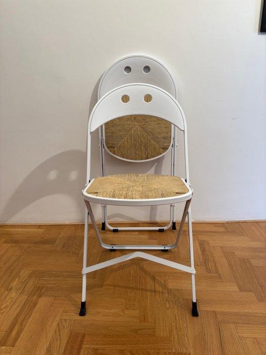 Bonaldo - Klapstoel (2) - Birba - Staal, stro, Antiek en Kunst, Antiek | Meubels | Stoelen en Sofa's