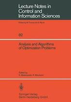 Analysis and Algorithms of Optimization Problems.by, Boeken, Verzenden, Zo goed als nieuw, Malanowski, Kazimierz