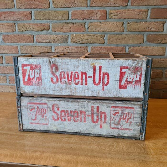 7up 1966 - Pepsico - Caisse - Bois, Métal, Antiek en Kunst, Antiek | Wandborden en Tegels