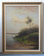 Victor Bauffe (1849-1921) - Polderlandschap met een man in