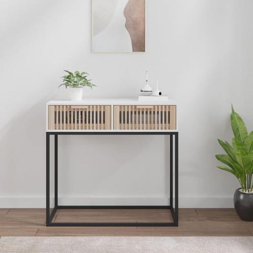 vidaXL Wandtafel 80x30x75 cm bewerkt hout en ijzer wit, Huis en Inrichting, Tafels | Bijzettafels, Nieuw, Verzenden