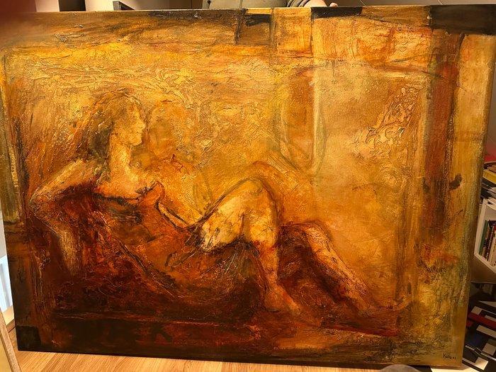 Kathe Ruyssenaars (1949) - Zonaanbidding, Antiek en Kunst, Kunst | Schilderijen | Modern