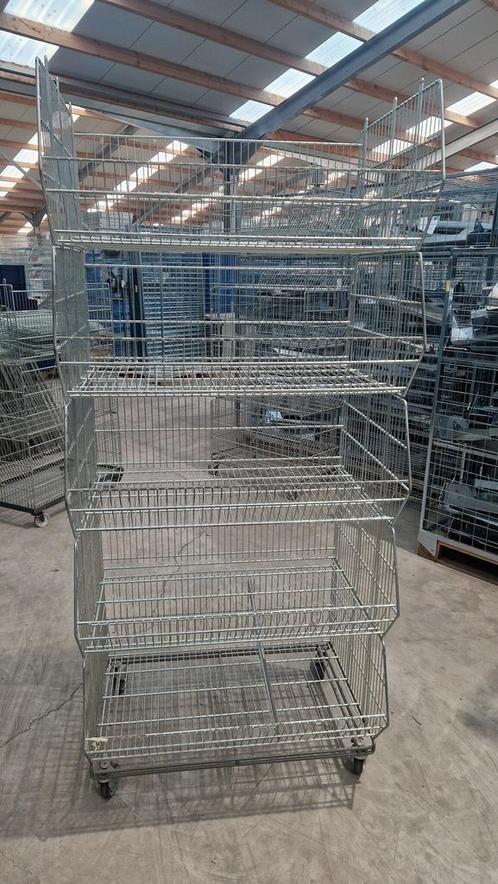 Set van 5 draadmanden op wielen licht gebruikt 95 x 75.5, Zakelijke goederen, Kantoor en Winkelinrichting | Winkel en Inventaris
