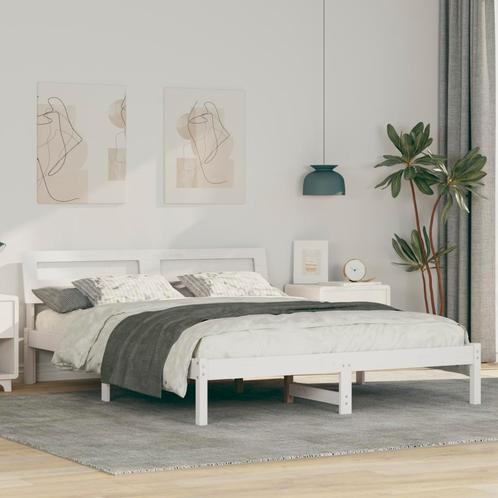 vidaXL Bedframe Wit 160 x 200 cm Massief grenenhout, Huis en Inrichting, Slaapkamer | Bedden, Nieuw, Verzenden