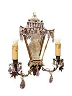 Kaars wandlamp (2) - Verguld messing - Paar oosterse