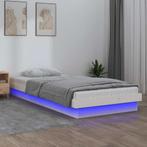 vidaXL Bedframe LED massief hout wit 75x190 cm, Huis en Inrichting, Slaapkamer | Bedden, Verzenden, Nieuw