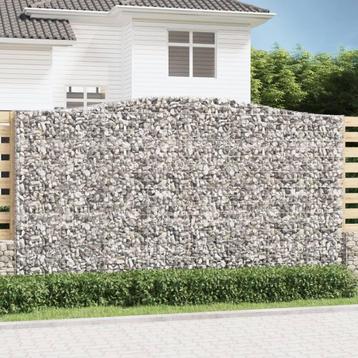 vidaXL Schanskorf gewelfd 400x50x220/240 cm gegalvaniseerd, Tuin en Terras, Bloempotten, Verzenden, Nieuw
