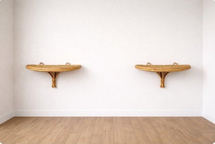 Table de chevet - Bambou - Paire de tables de chevet /, Antiquités & Art, Curiosités & Brocante