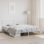 vidaXL Bedframe met hoofdbord metaal wit 200x200 cm, Huis en Inrichting, Slaapkamer | Bedden, Verzenden, Nieuw