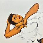 Homme musclé allongé - Lithographie Mishima G gash
