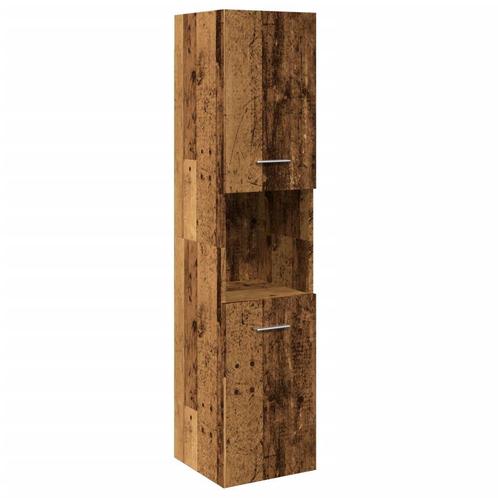 vidaXL Badkamerwandkast 30x30x130 cm bewerkt hout oud, Huis en Inrichting, Badkamer | Badkamermeubels, Nieuw, Verzenden