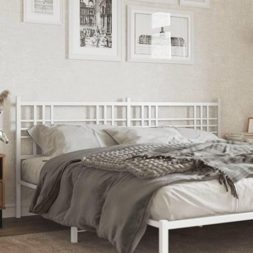 vidaXL Tête de lit métal blanc 193 cm, Maison & Meubles, Chambre à coucher | Lits, Neuf, Envoi