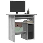 vidaXL Bureau 80x45x74 cm bewerkt hout grijs sonoma, Verzenden