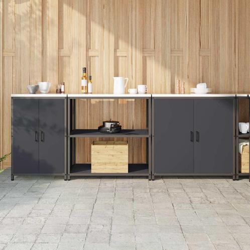 vidaXL Keukenopbergsysteem met plank 3 pcs Antraciet 240 x, Huis en Inrichting, Kasten | Overige, Nieuw, Verzenden