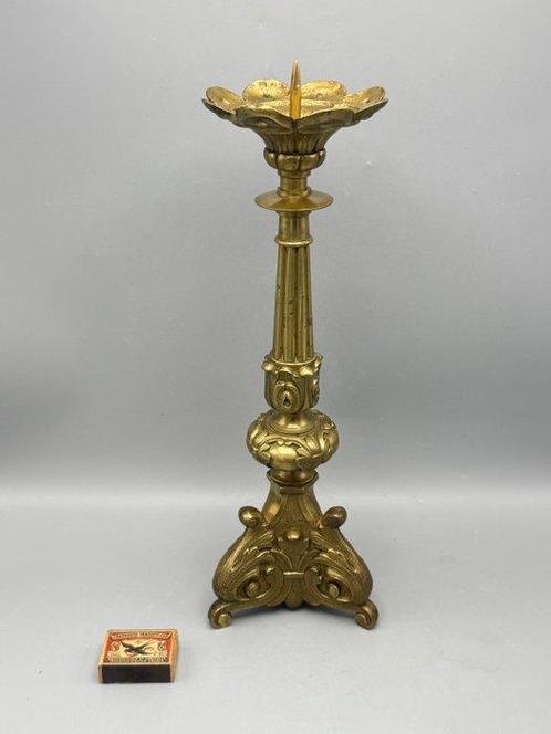 Authentieke 43 cm hoge kandelaar - Kandelaar - Messing, Antiek en Kunst, Antiek | Overige Antiek