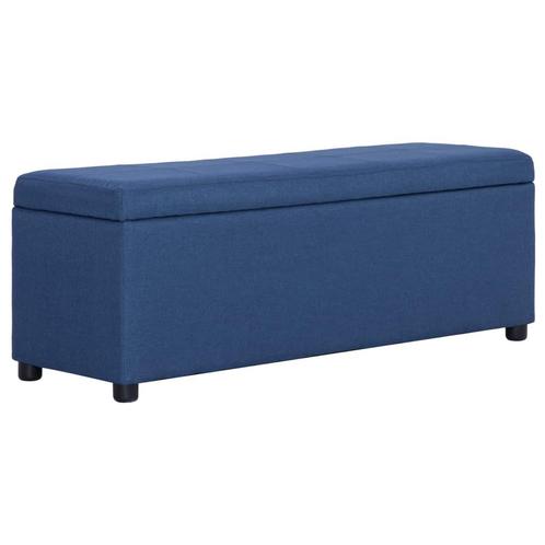 vidaXL Bankje met opbergvak 116 cm polyester blauw, Huis en Inrichting, Overige Huis en Inrichting, Nieuw, Verzenden