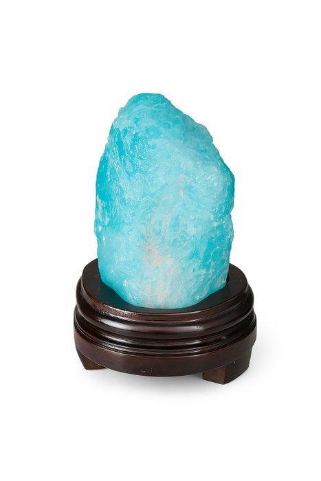 Zeldzame enorme aquamarijn Handgemaakte houten basis- 2507 g, Collections, Minéraux & Fossiles