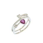 Verlovingsring - 9 kt. Witgoud -  0.48ct. tw. Robijn -, Handtassen en Accessoires, Antieke sieraden