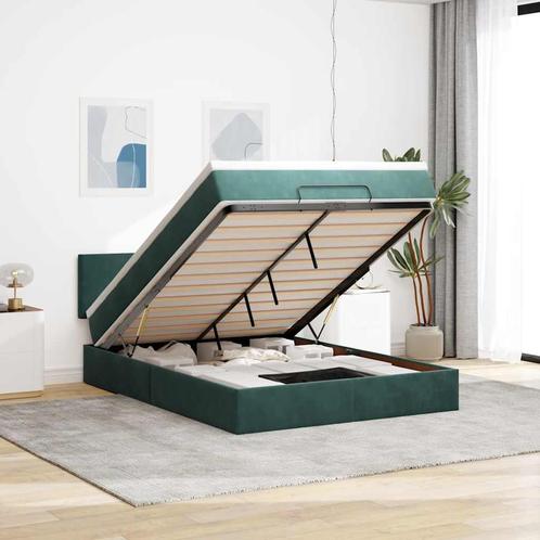 vidaXL Ottoman bed met matras 140x200cm fluweel donkergroen, Huis en Inrichting, Slaapkamer | Bedden, Nieuw, Verzenden