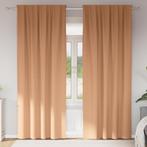 vidaXL Gordijnen met gordijnen 2 pcs Lichtbruin 260 x 140 cm, Huis en Inrichting, Verzenden, Nieuw