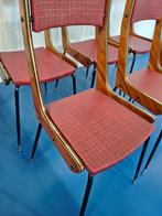 Stoel - Hout, IJzer, Messing - Set van zes vintage stoelen